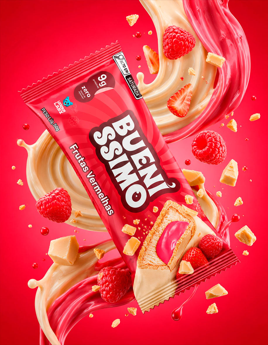 Estilo de vida Baked Bar Bueníssimo Frutas Vermelhas com 12 unidades