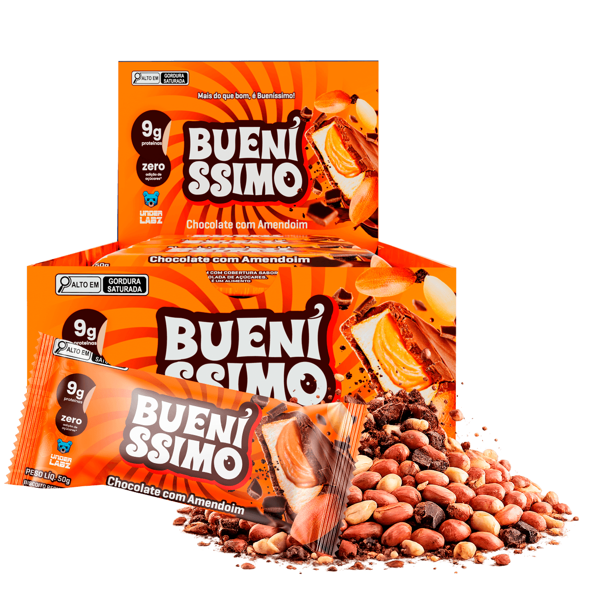 Baked Bar Bueníssimo Chocolate com Amendoim com 12 unidades