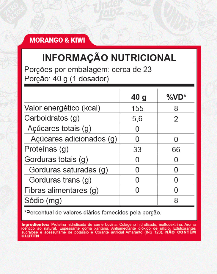BEEF PROTEIN CRUSH MORANGO & KIWI 910G | Under Labz – Loja Oficial