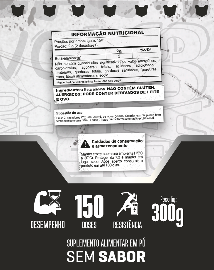 BETA ALANINE BORNTODISRUPT 300G - Loja Oficial Under Labz