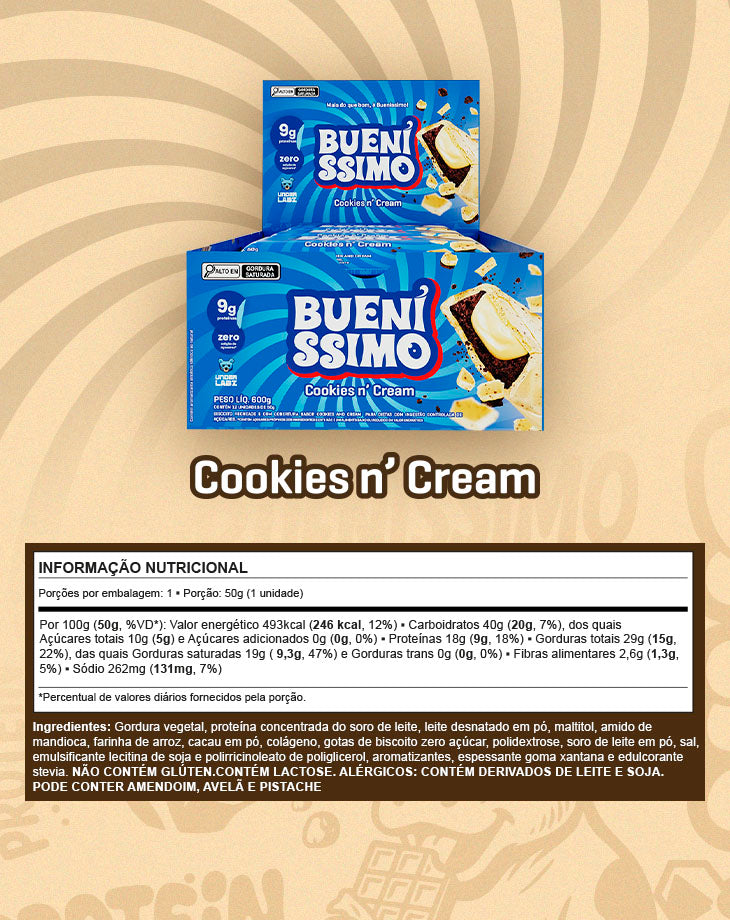 Baked Bar Bueníssimo display com 12 unidades - LOJA  | Under Labz – Loja Oficial