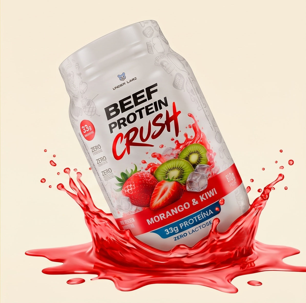 BEEF PROTEIN CRUSH MORANGO & KIWI 910G