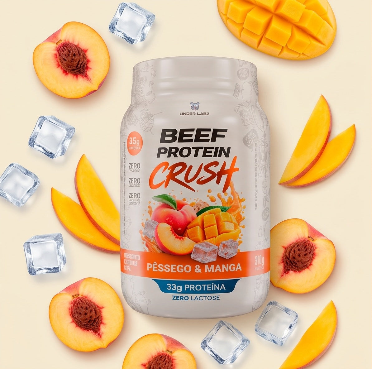 Estilo de vida BEEF PROTEIN CRUSH PÊSSEGO & MANGA 910g