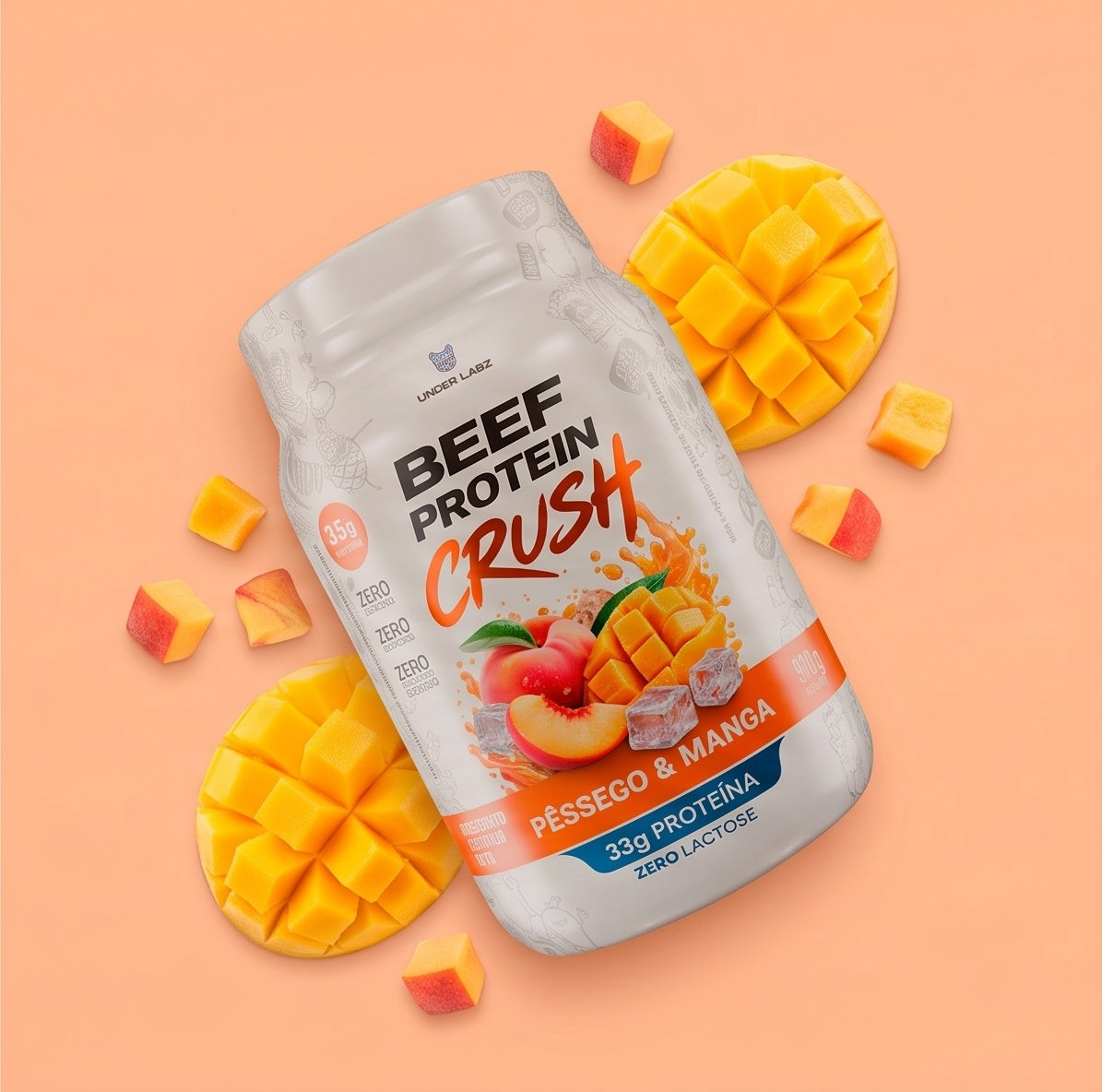 Estilo de vida BEEF PROTEIN CRUSH PÊSSEGO & MANGA 910g