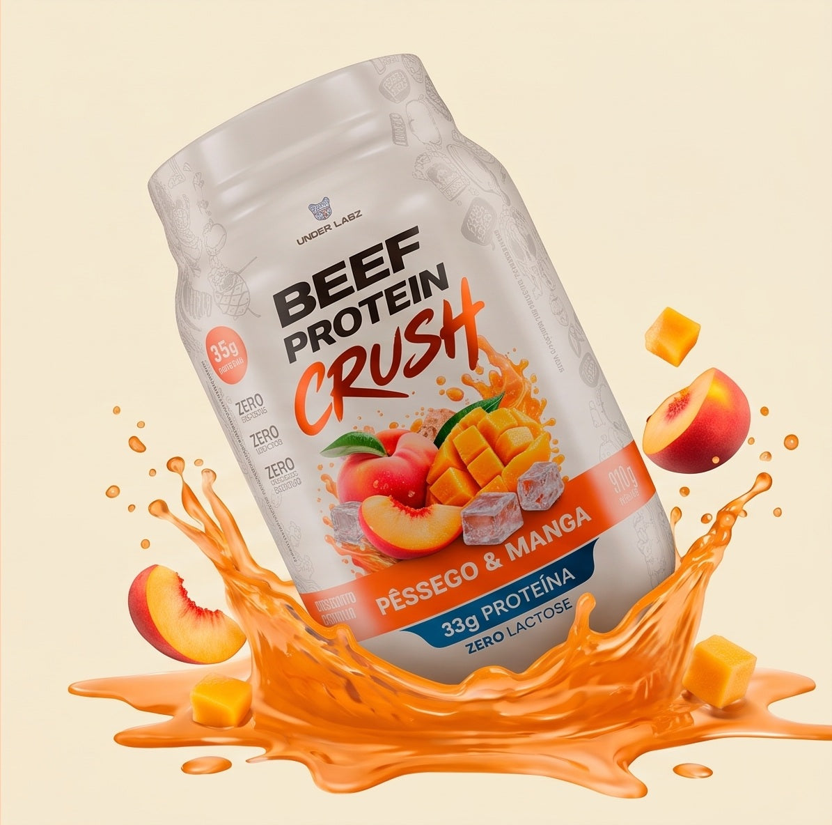 Estilo de vida BEEF PROTEIN CRUSH PÊSSEGO & MANGA 910g