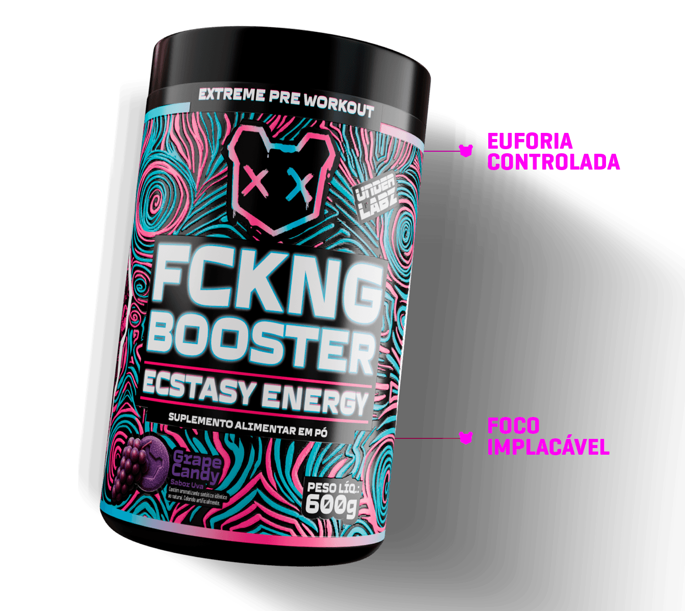 FCKNG BOOSTER ENERGY GRAPE CANDY 600g