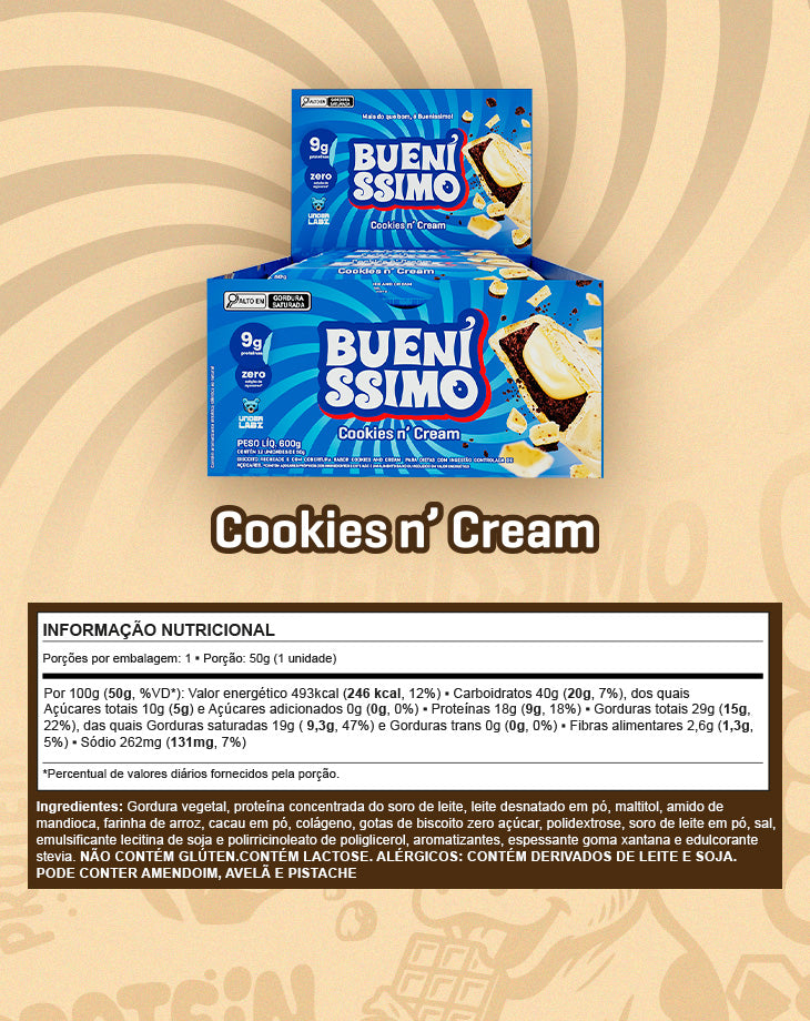 Baked Bar Bueníssimo display com 12 unidades - Loja Oficial Under Labz