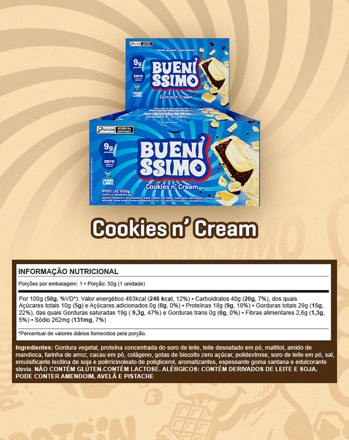 Baked Bar Bueníssimo display com 12 unidades - Loja Oficial Under Labz