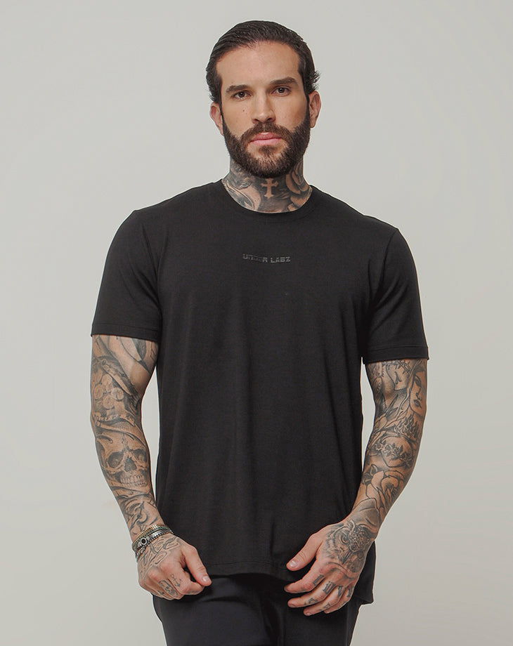 CAMISETA MASCULINA MODAL DUAL PRETA