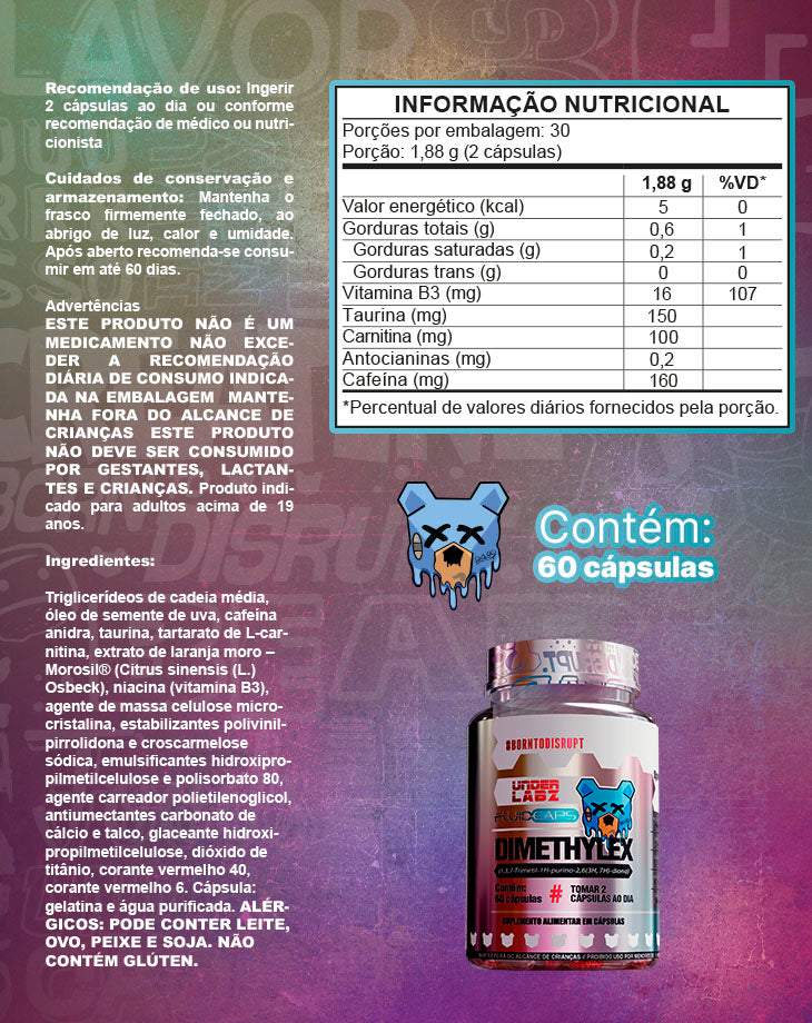 DIMETHYLEX TIME RELEASE 60 CAPS  | Under Labz – Loja Oficial