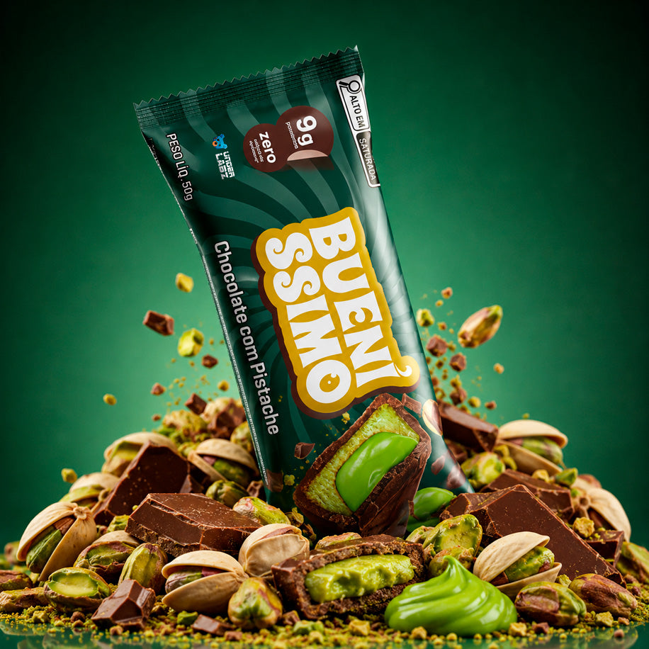 Estilo de vida Baked Bar Bueníssimo Chocolate com Pistache com 12 unidades
