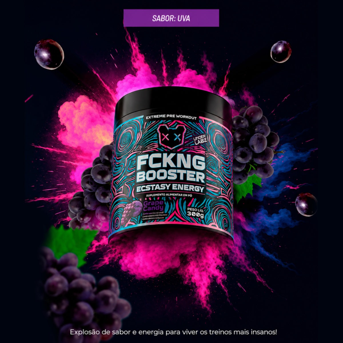 FCKNG BOOSTER ENERGY GRAPE CANDY 300g