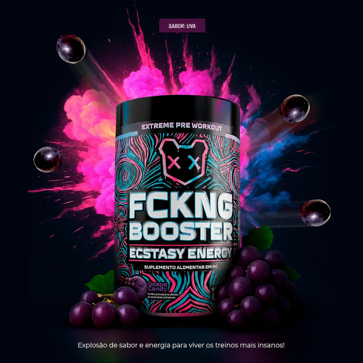 FCKNG BOOSTER ENERGY GRAPE CANDY 600g