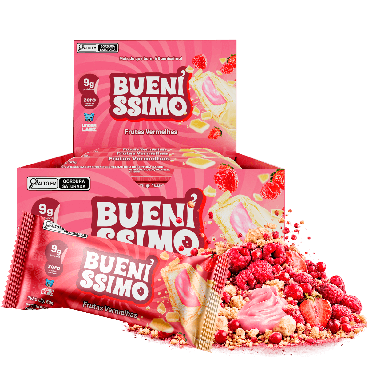 Baked Bar Bueníssimo Frutas Vermelhas com 12 unidades