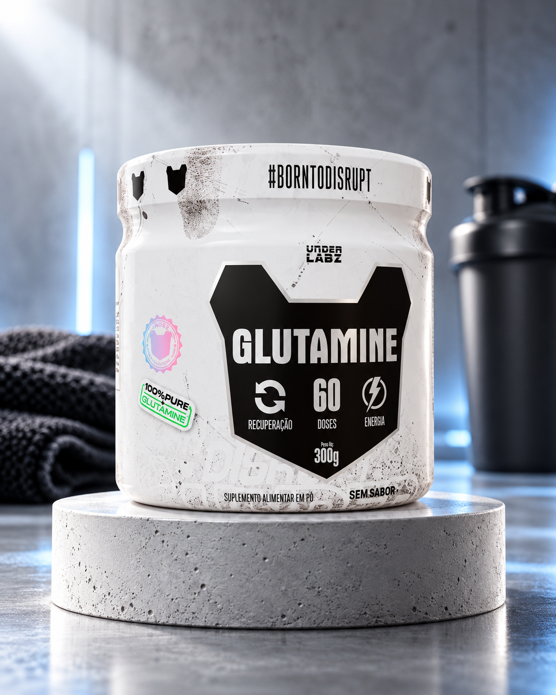 Estilo de vida GLUTAMINA 100% PURE BORNTODISRUPT 300G