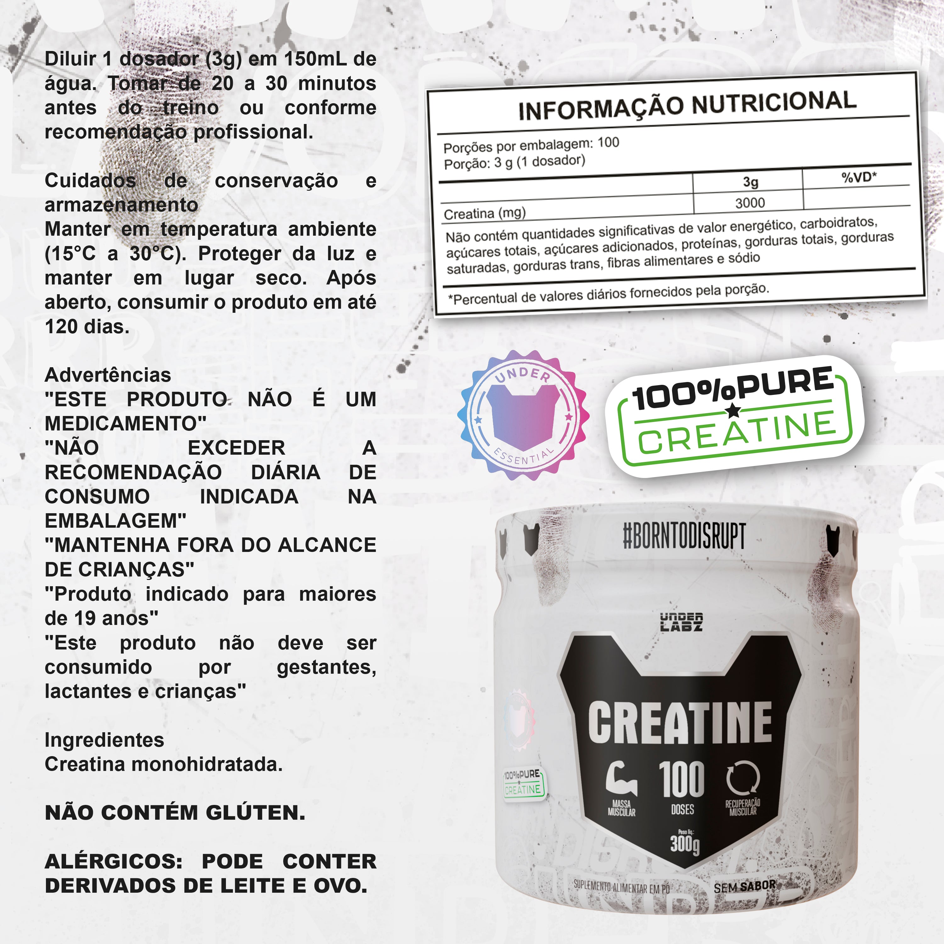 KIT TRIPLE CREATINA 300g  | Under Labz – Loja Oficial