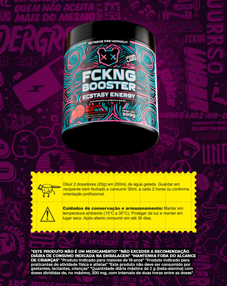 FCKNG BOOSTER ECSTASY ENERGY - Loja Oficial Under Labz
