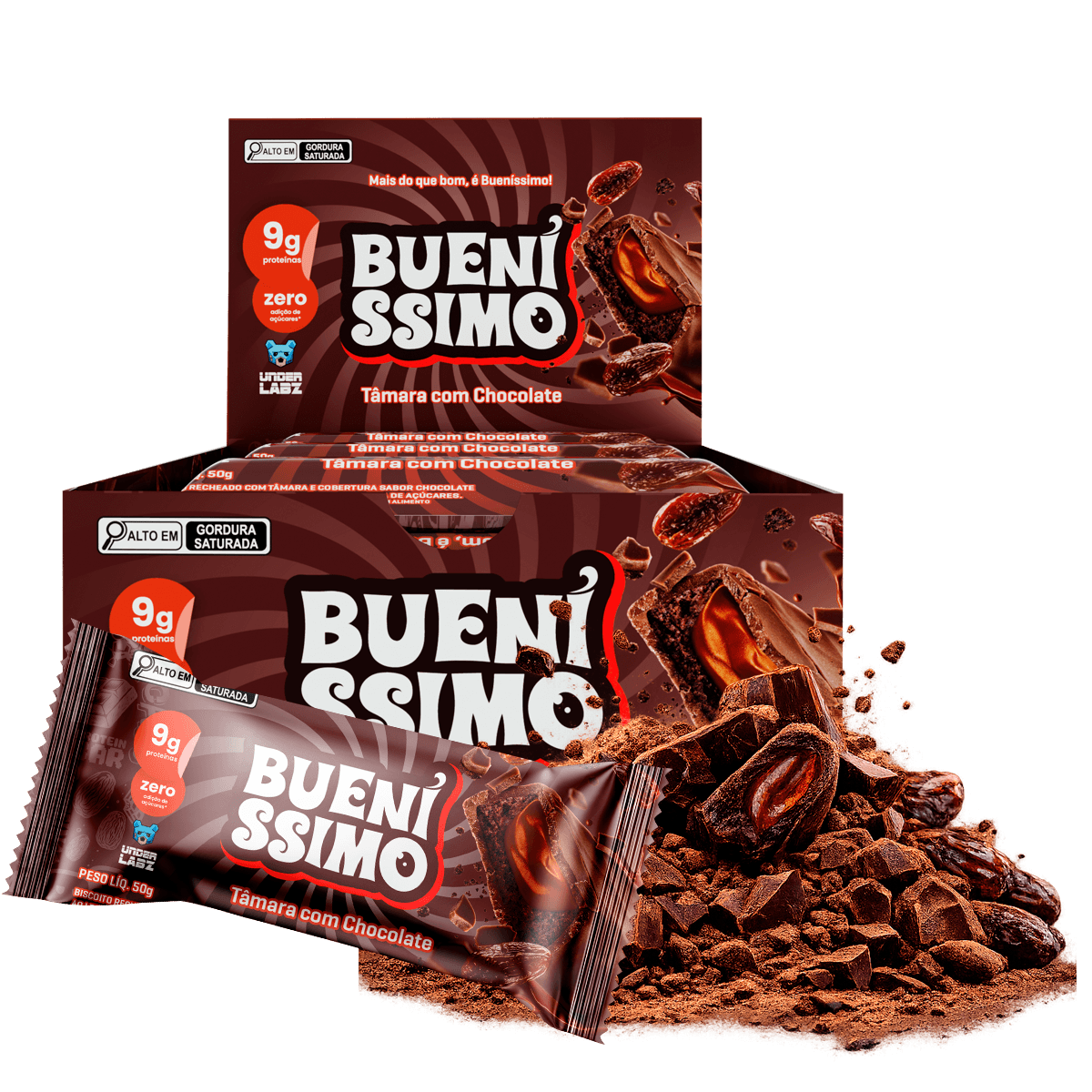 Baked Bar Bueníssimo Tâmara com Chocolate com 12 unidades
