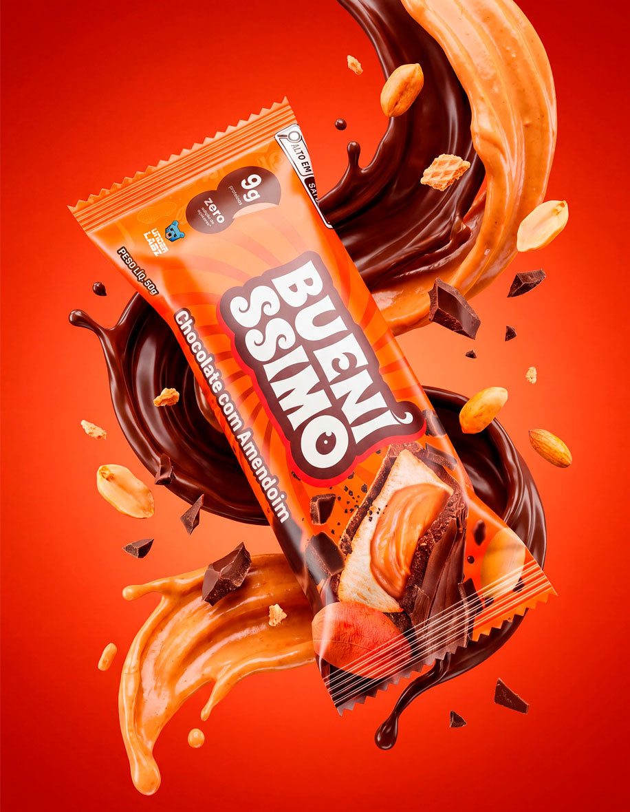 Estilo de vida Baked Bar Bueníssimo Chocolate com Amendoim com 12 unidades