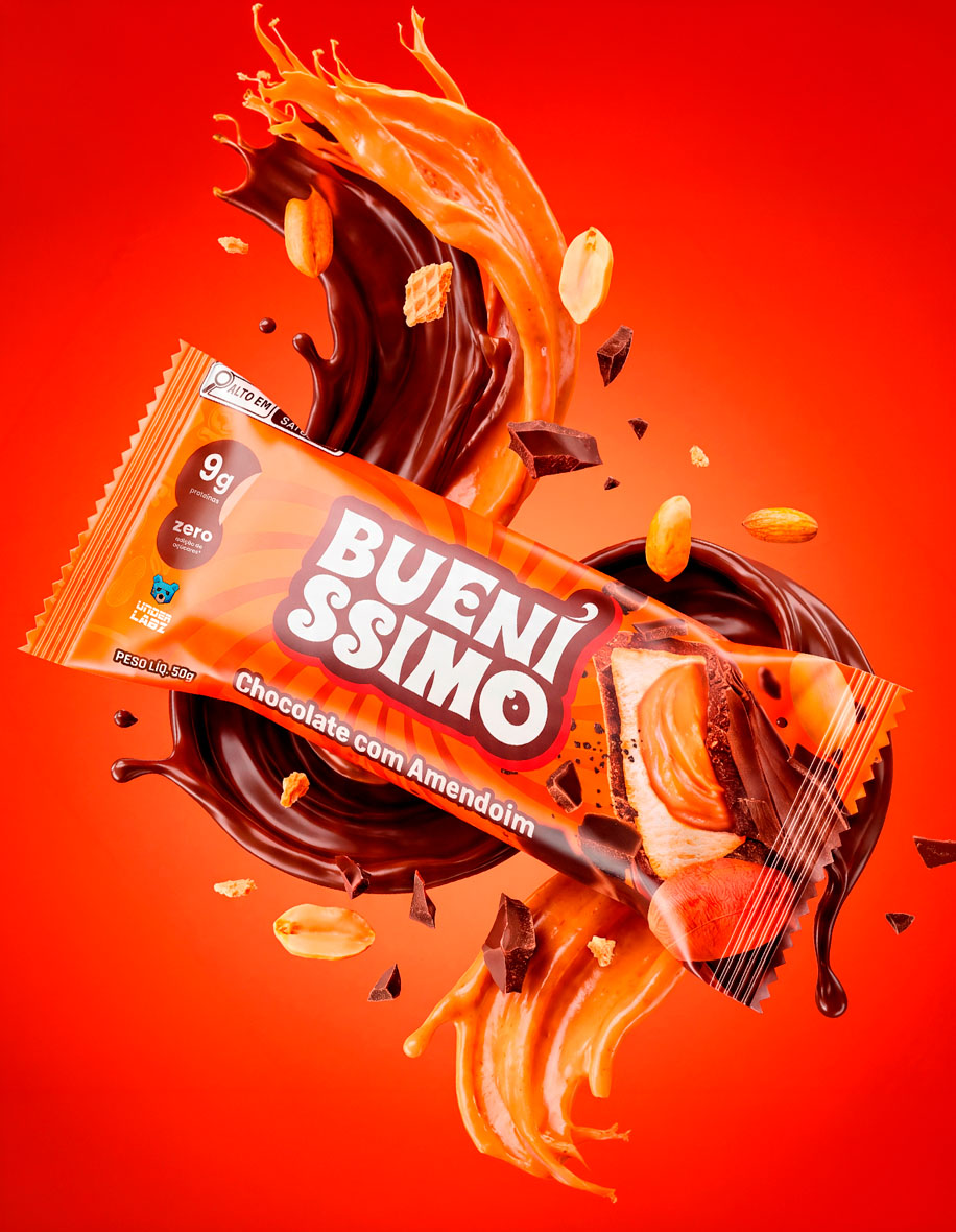 Estilo de vida Baked Bar Bueníssimo Chocolate com Amendoim com 12 unidades