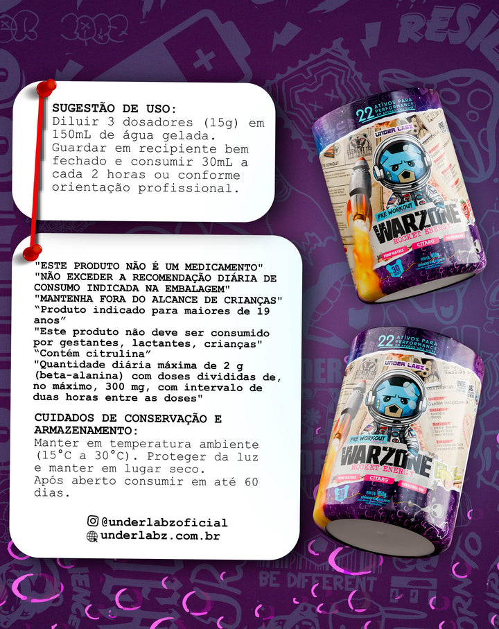 WARZONE ROCKET ENERGY 450g - LOJA  | Under Labz – Loja Oficial