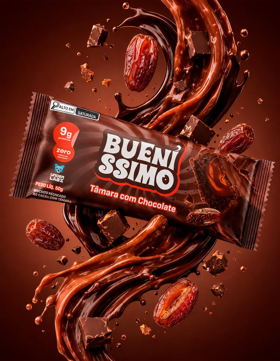 Estilo de vida Baked Bar Bueníssimo Tâmara com Chocolate com 12 unidades