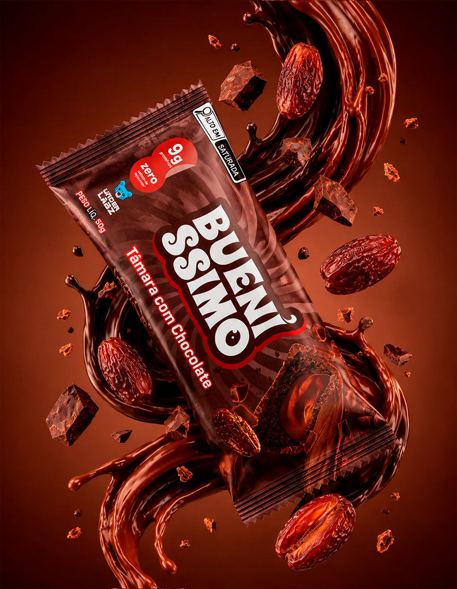 Estilo de vida Baked Bar Bueníssimo Tâmara com Chocolate com 12 unidades