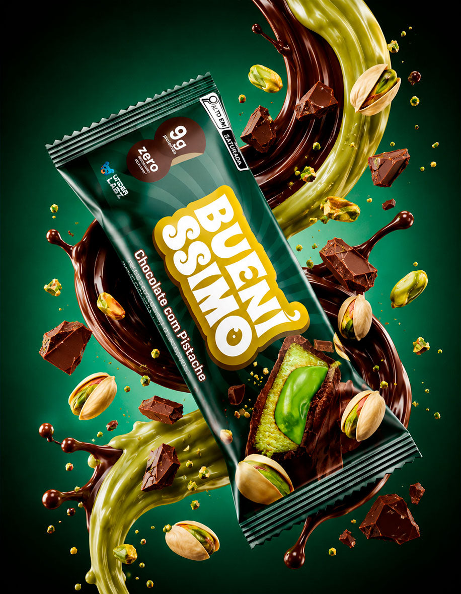 Estilo de vida Baked Bar Bueníssimo Chocolate com Pistache com 12 unidades