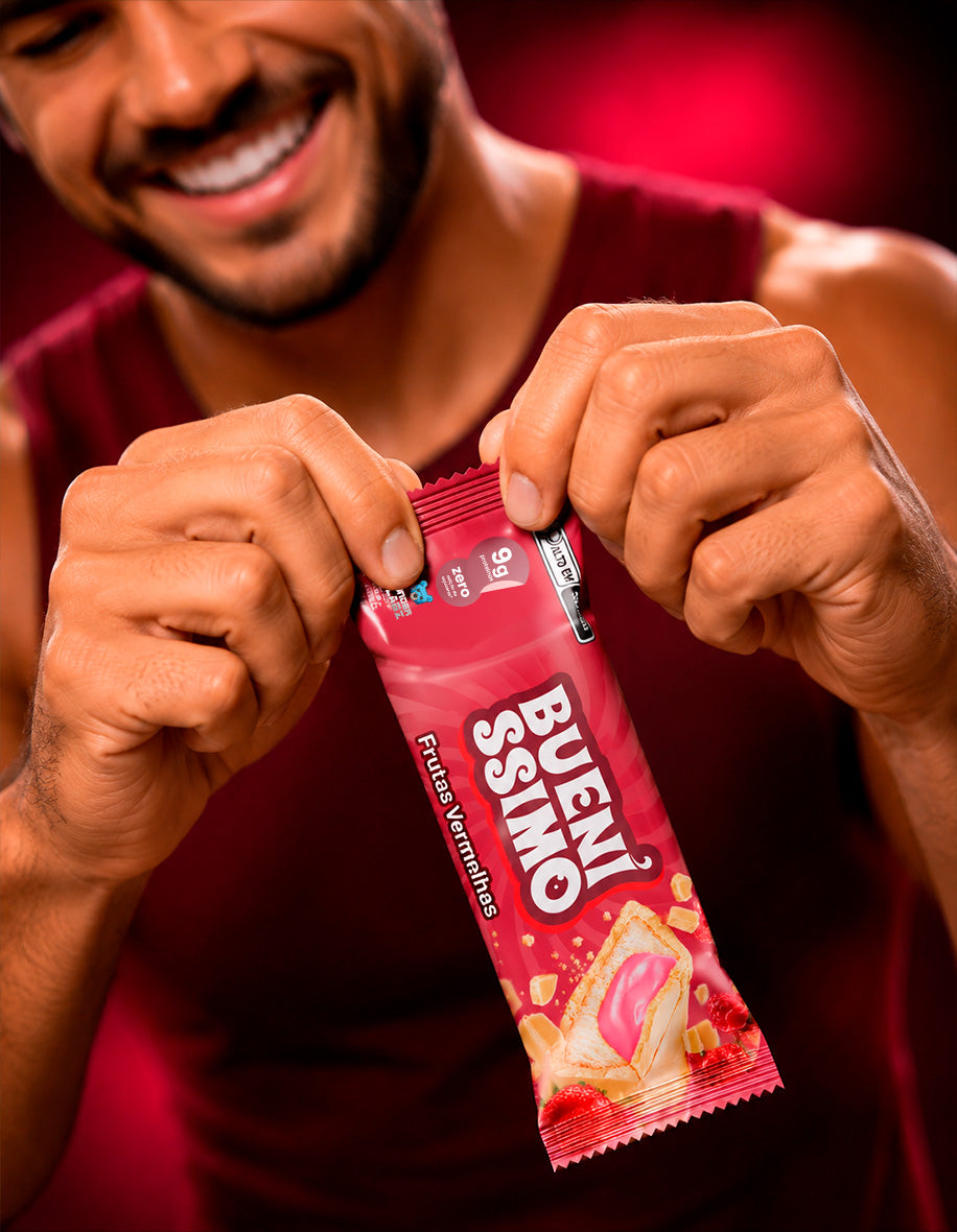 Estilo de vida Baked Bar Bueníssimo Frutas Vermelhas com 12 unidades